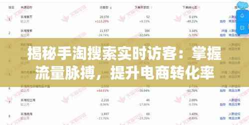 揭秘手淘搜索实时访客：掌握流量脉搏，提升电商转化率